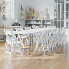 Flash Furniture 11 Pk. Kids White Resin Folding Chair with White Vinyl Padded Seat-264 lb. Weight Capacity