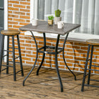 Outsunny - Table à manger de patio en osier avec trou pour parasol, gris clair-Design élégant avec osier en rotin PE tressé à la main  