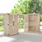 Outsunny Wooden Garden Shed - 30" x 20" x 47"-Ground stakes connect it to the ground
