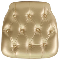 Flash Furniture - Coussin de chaise Chiavari en vinyle touffeté doré dur-Coussin ferme de chaise