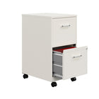 Hirsh 2-Drawer Mobile Vertical File Cabinet - Pearl White-Cam lock secures both drawers