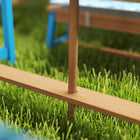 Qaba - Table de pique-nique pour enfants, ensemble table et bancs d'extérieur en bois avec parasol - bleu-Fabriqué en bois de sapin pour plus de durabilité et un nettoyage facile
