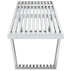 Modway Sauna 5' Stainless Steel Bench - Silver-Sturdy Construction