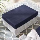 Modway - Conway Sunbrella Terrasse extérieure Rotin en osier Ottoman in Marine gris clair-Résistants à l’eau et aux UV