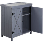 Outsunny Garden Storage Cabinet with Galvanized Top - Two Shelves-Stores yard and garden tools and patio cushions