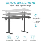 ShoppingAll Bureau Électrique Réglable en Hauteur avec Plateau Splice de 48 x 24 Pouces – Noir-3 touches de mémoire programmables vous permettent de passer facilement d’un réglage de hauteur à un autre. L’écran ACL numérique affiche la hauteur actuelle.