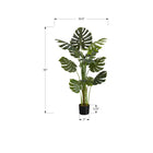 Monarch Specialties - Plante Artificielle - 55 po H - Arbre Monstera - Mis En Pot - Touche Réelle - Feuilles Vertes - Pot Noir-Cette plante d'appoint artificielle en pot est faite avec les meilleurs matériaux et ne nécessite pas d'entretien ou d'arrosage, pour un accent décoratif durable et respectueux de l'environnement qui durera toute une vie