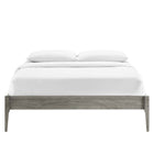 Modway - June Bois Cadre de lit à plateforme jumelée, Gris-Construction en bois, MDF et placage