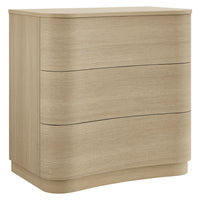 Modway Mirae 3-Drawer Curved Compact Dresser - Brushed Light Oak-3-Drawer Compact Dresser
