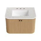 Modway - Zia Fixation murale de 30" Meuble de salle de bain avec lavabo en marbre - Naturel-Matchs non inclus