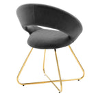 Modway Nouvelle Performance Velvet Dining Chair - Gold/Charcoal - 2 Pack-Chair Weight Capacity: 331 lbs.