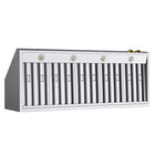 KUCHT KRH600-GL-C 60" 1200 CFM Wall Mounted Range Hood with Digital Controls - Stainless Steel/Gold-The 5-minute delay-off feature keeps the hood running after cooking to ensure smoke and odours have cleared the environment without affecting the lamp light setting