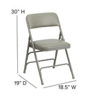 Flash Furniture – Chaise pliante en métal Hercules avec vinyle, 4 charnières et 3 renforts, gris, paq./4-Finition du cadre enduit de poudre grise