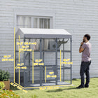 PawHut 81" H Large Catio with Floor - Grey-Accommodates 2-4 cats, fit for multiple cat households 