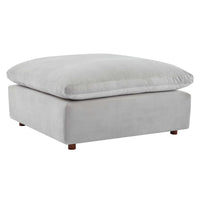 Modway Commix Down Filled Overstuffed Performance Velvet Ottoman - Light Grey-Contemporary Modern Ottoman