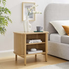 Modway Cadence Open Nightstand - Oak-Fluted Sides