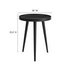 Modway Chiro Round Wood Side Table - Black-Solid Mango Wood