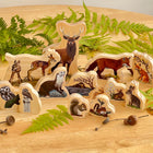 Yellow Door - Familles d'animaux de la forêt Personnages en bois-Hauteur maximale 142 mm. Sans danger pour les enfants de 18 mois et plus.