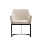Manhattan Comfort - Fauteuil de salle à manger moderne Serena 23,03 po en similicuir crème-Fauteuil de salle à manger moderne pour salle à manger et usage de travail