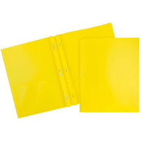 JAM Paper - POP Chemises scolaires à 2 pochettes avec fermoirs à griffes en métal - jaune - Paquet de 6-Dossiers POP JAM Paper | Couleur jaune