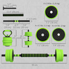 Soozier 44 lb 4-in-1 Weight Dumbbell Set - Barbell Kettlebell Push Up Stand-Plastic surface is tough, odourless and rust-resistant 