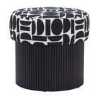 Zuo Boto Storage Ottoman - Black/White-3 year limited warranty