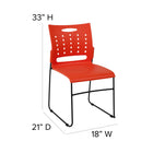 Flash Furniture HERCULES Series Orange Sled Base Stack Chair with Air-Vent Back-Stack Quantity: 5