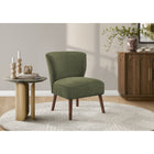 Monarch Specialties - Chaise d'Appoint Moderne du Milieu du Siècle Rembourré 33"H Avec des Pieds en Noyer Massif - Tissu Vert-Un dossier délicatement incurvé et un rembourrage en mousse moelleuse, enveloppés d'un tissu doux au toucher, offrent un espace confortable et invitant pour se détendre.