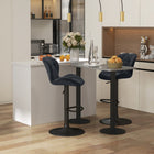 HOMCOM - Tabourets de bar en tissu à hauteur de comptoir réglable - noir - paquet de 2-Hauteur d’assise réglable, siège pivotant assurant une rotation libre 
