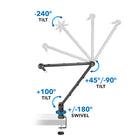 Mount-It Adjustable Microphone Boom Arm-Manufacturers Limited Lifetime Warranty