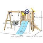 Outsunny - Ensemble de balançoire en bois pour enfants avec toboggan, roue de capitaine, télescope, pour âges de 18 à 48 mois - naturel-Fabriqué en bois massif pour la durabilité et la sécurité 