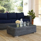 Modway - Summon Terrasse extérieure Plateau en verre Table basse - Gris-Cadre en aluminium revêtu de poudre