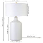 Hudson&Canal - Lampe de table Sloane en céramique de 74 cm de haut avec abat-jour en tissu, - Blanc mat/blanc-Nettoyer avec un chiffon doux et sec, sans produits chimiques agressifs ni produits de nettoyage abrasifs