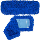 Gritt Commercial - Tête de vadrouille à poussière en microfibre bouclée - 24 po x 5 po - Bleu-Longueur : 24 pouces