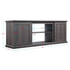Manhattan Comfort Franklin 60" Traditional TV Stand - Brown-Features Beautiful Framed Door Paneling with Mop Base Stand