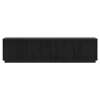 Hudson&Canal Hanson TV Stand for TV's up to 85" - Black Grain-A transitional design accommodates TVs up to 85" for your entertaining space