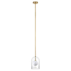 Hudson&Canal Sondre 8" Wide Double Layer Pendant with Glass Shade - Brass/White Milk/Clear-Rated for one 60W incandescent bulb - 9W LED bulb, 13W fluorescent (CFL) bulb, or 9W self-ballasted LED bulb, E26-base bulb, Bulb not included