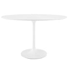 Modway Lippa 48" Oval Wood Dining Table - White-Non-Marking Felt Pad