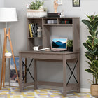 HOMCOM 41.3" Computer Desk with Storage - Brown-Brown finish and clean lines offer a modern aesthetic