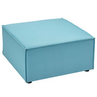 Modway Saybrook Outdoor Patio Upholstered Sectional Sofa Ottoman - Turquoise-Aluminum Metal Frame