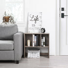 FurnitureR Side Shelf Bookcase - Brown -Natural Wood Grain Color Variation
