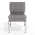 Flash Furniture - Chaise d'église empilable de la série HERCULES de 21 po de largeur en tissu gris - Cadre veine d'argent-Cadre en acier de calibre 16