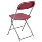 Flash Furniture HERCULES Series Premium Red Plastic Folding Chair - 10 Pack-Textured seat reduces slipping