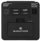 Marathon Atomic Desk Clock With Backlight - Heat & Comfort Index - Black (CL030054BK)-Pressing the SNOOZE/LIGHT button triggers an amber backlight
