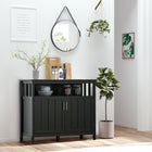 HOMCOM 41.75" L Sideboard Buffet Storage Cabinet - Black-Build-in adjustable shelves for you to adjust the space to suit your needs 