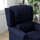 HOMCOM Massage Recliner with Footrest - Blue-Back cushion filled with doll cotton offers a soft support