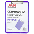 JAM Paper - Presse-papiers en plastique avec pince métallique discrète - format lettre (9 x 12 -5) - violet-Dimensions : 9 x 13 pouces | Faciles à empiler et à ranger. Se glissent dans la plupart des sacs, sacs à dos et mallettes.