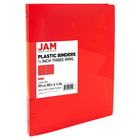 JAM Paper - Classeur en plastique de 0 -5 pouce - rouge - 3 anneaux-Couleur : Rouge | Soyez élégant et organisé avec des classeurs colourés.