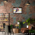 Wayne Gretzky Oilers Action - Framed Canvas - 31" x 22"-Officially licensed by the NHL and NHLPA