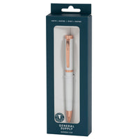General Supply Goods + Co Retractable Ballpoint Pen - 1.0mm - White/Rose Gold-Retractable Ballpoint Pen